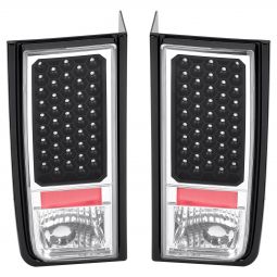 HPC Hummer H2 2003-2009 Chrome/Clear Lens Red LED Rear Brake Tail Lights Lamp